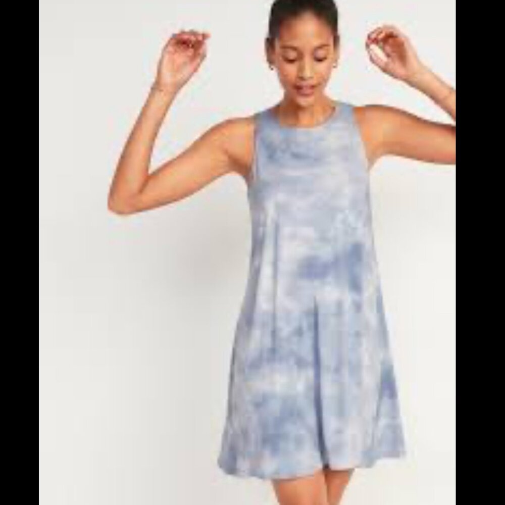 Color Cool Tie Dye Sleeveless Jersey-Knit Swing Dress Size Small